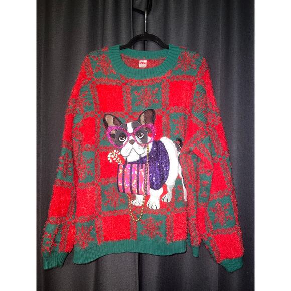 Ugly Christmas Sweater Xmas Size XL Dog - Picture 1 of 3